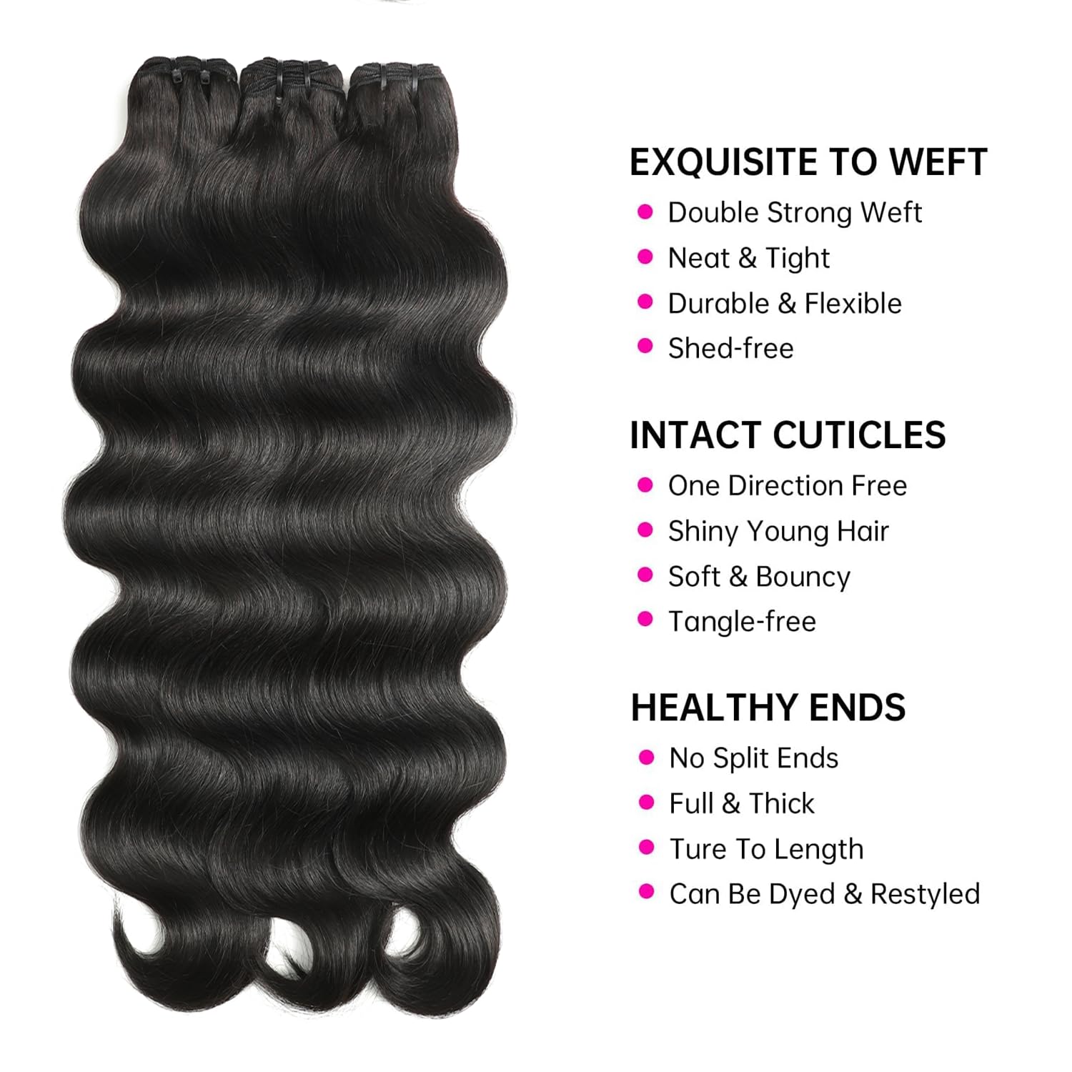 Jaliyah close-up of double machine weft highlighting secure stitching benefit