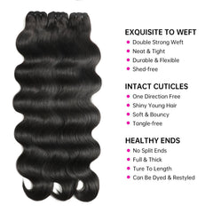 Jaliyah close-up of double machine weft highlighting secure stitching benefit