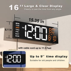 JALL closeup of bold LED digits and icons, aids easy reading for seniors