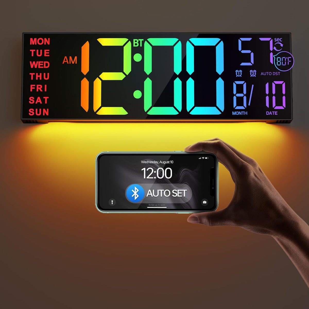 JALL front display showing large readable time and clear digits benefit visibility