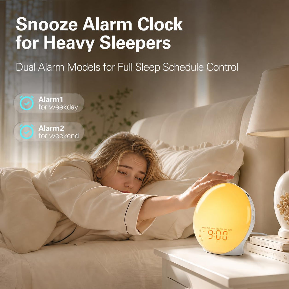 JALL in use with gradual sunrise light and alarm sound for calm morning starts