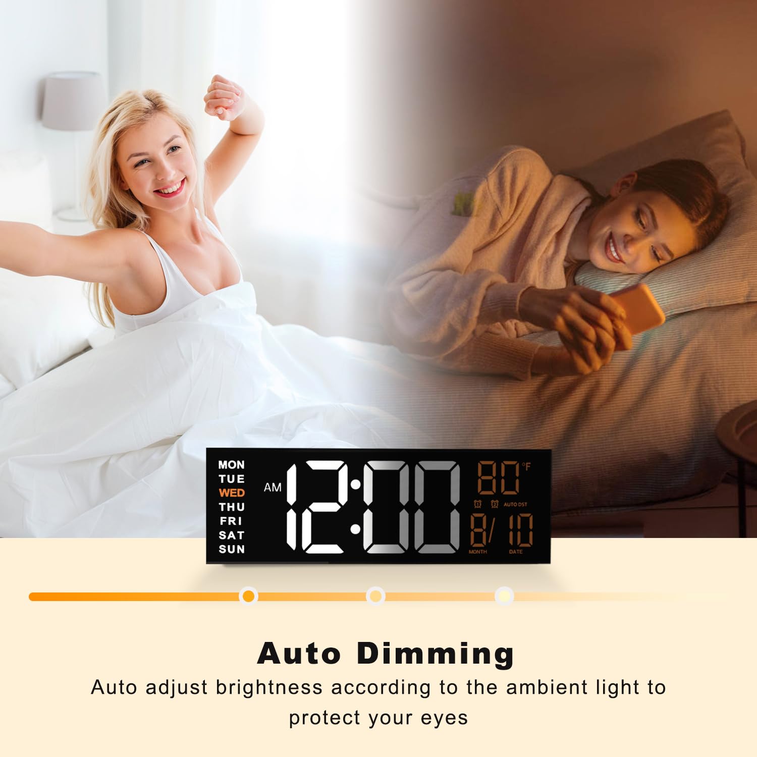 JALL detailed view of temperature and date display, offers quick room info