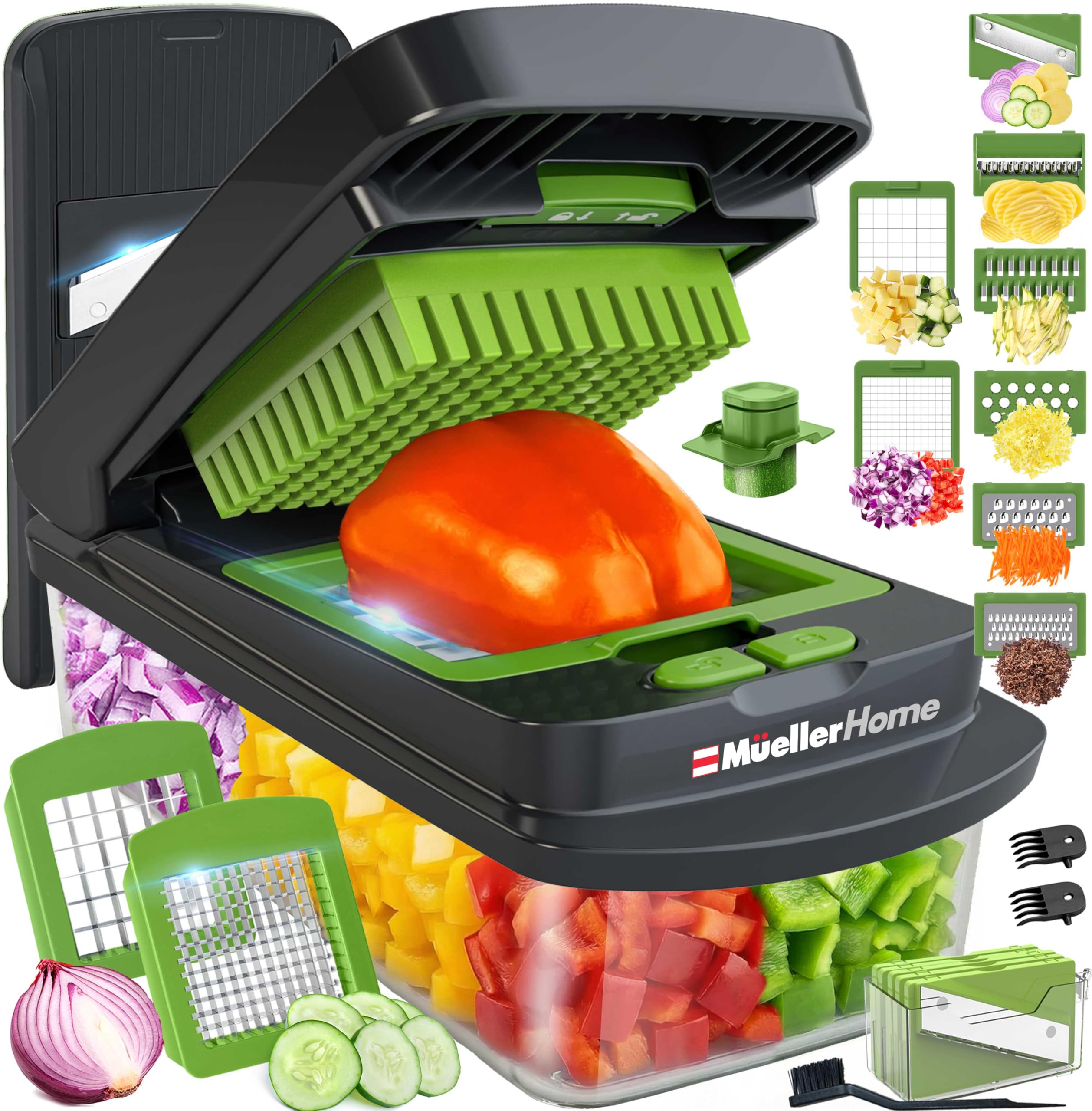 JANSKA MUELLER HOME front view showing compact multi-function chopper and container benefit: space-saving