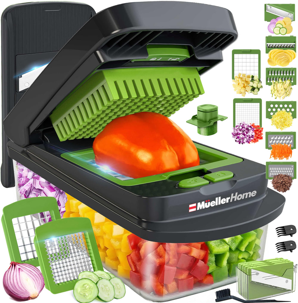 JANSKA MUELLER HOME front view showing compact multi-function chopper and container benefit: space-saving