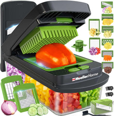 JANSKA MUELLER HOME front view showing compact multi-function chopper and container benefit: space-saving
