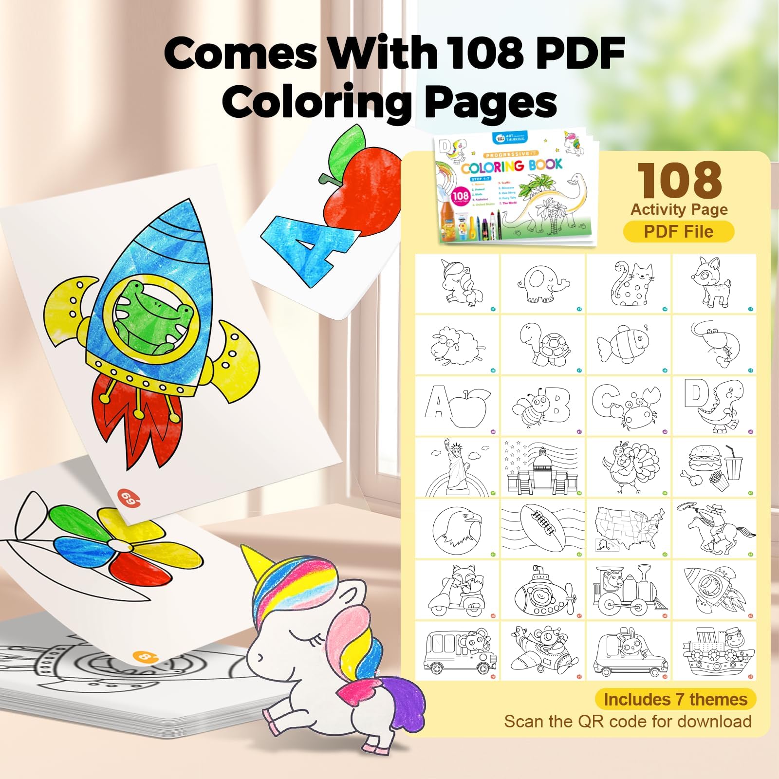 Jar Melo bonus coloring book PDF pages showing printable activity benefit