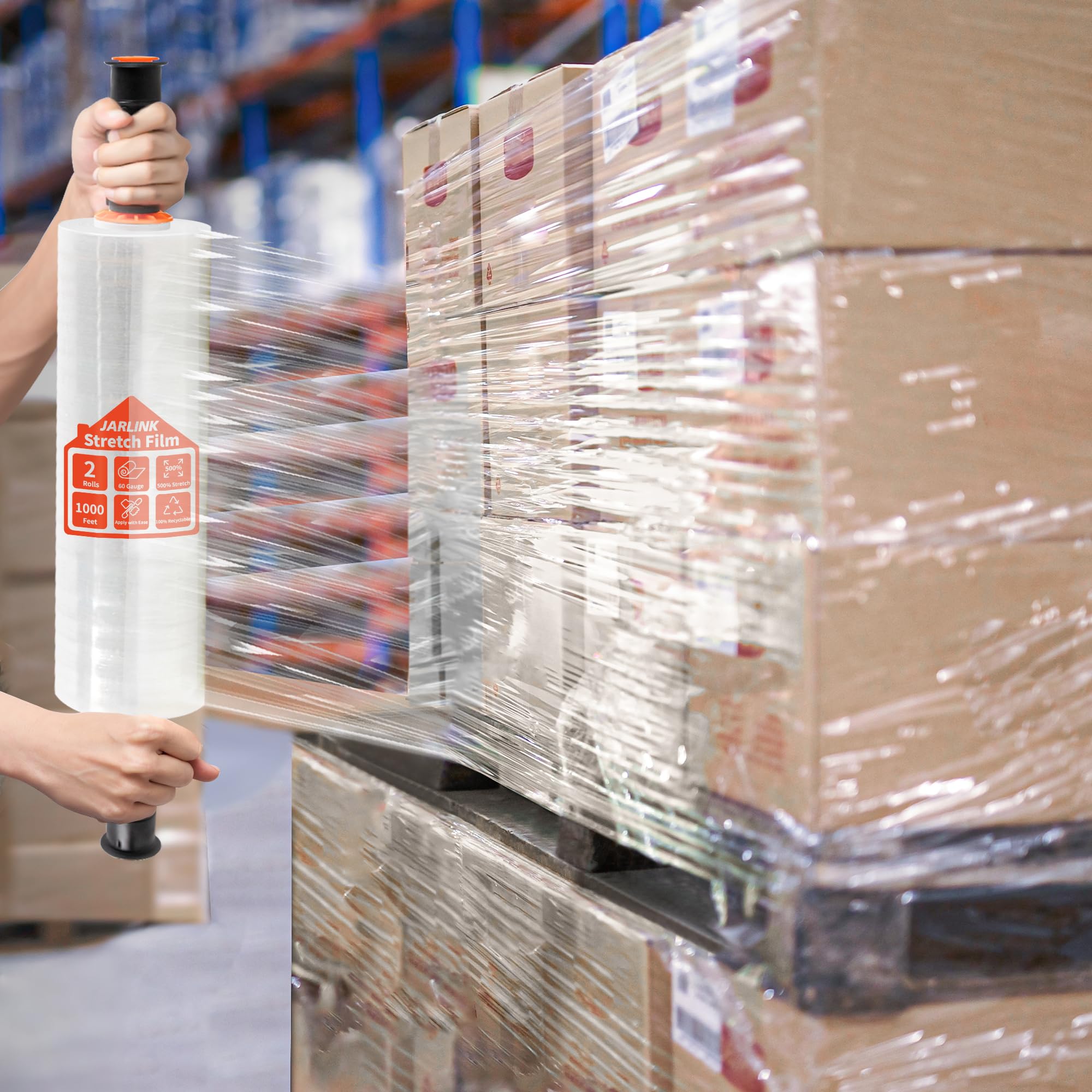 JARLINK boxes wrapped tight to protect contents from dust and shifting