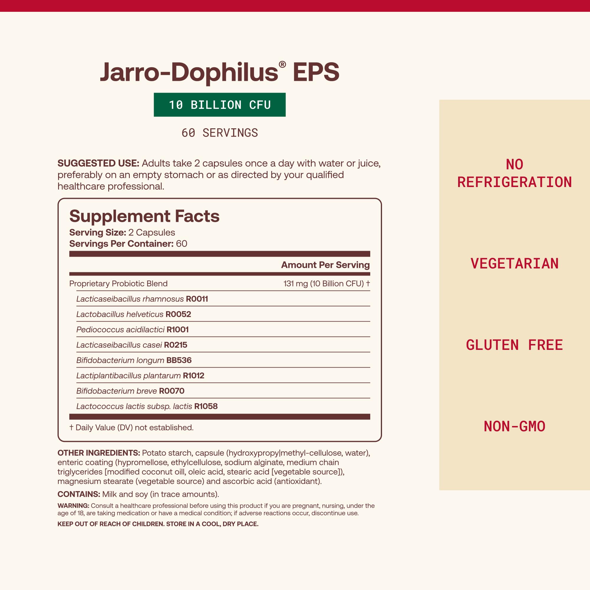 Jarrow Formulas two capsules on spoon showing recommended serving