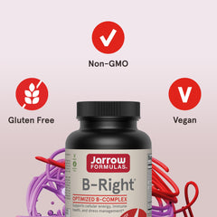 Jarrow Formulas B-Right ingredient label close-up displaying active vitamin forms and potency