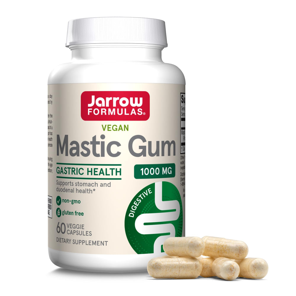 Jarrow Formulas bottle front view showing label and 60 veggie capsules for digestive support