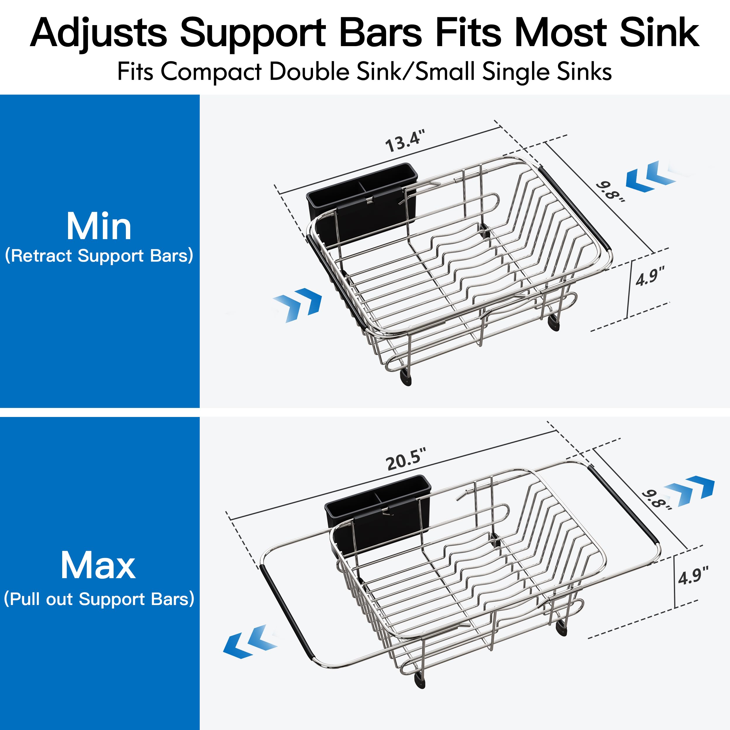 JASIWAY stainless steel grid detail directing water into sink