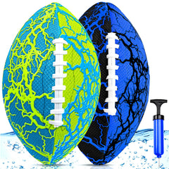 Jasonwell front packaging showing two waterproof footballs and pump, ready to play