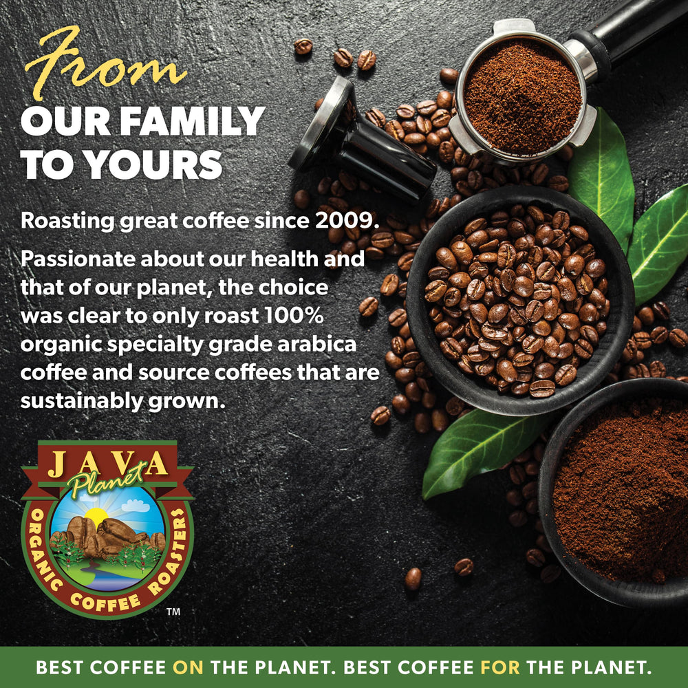 Java Planet fresh ground coffee on scale for precise brewing control