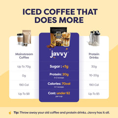 javvy close-up of powder texture showing smooth mixability