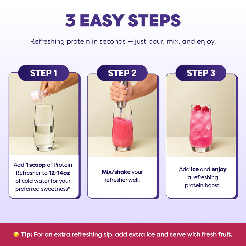 Javvy clear protein mixed in glass showing refreshing juice-like appearance