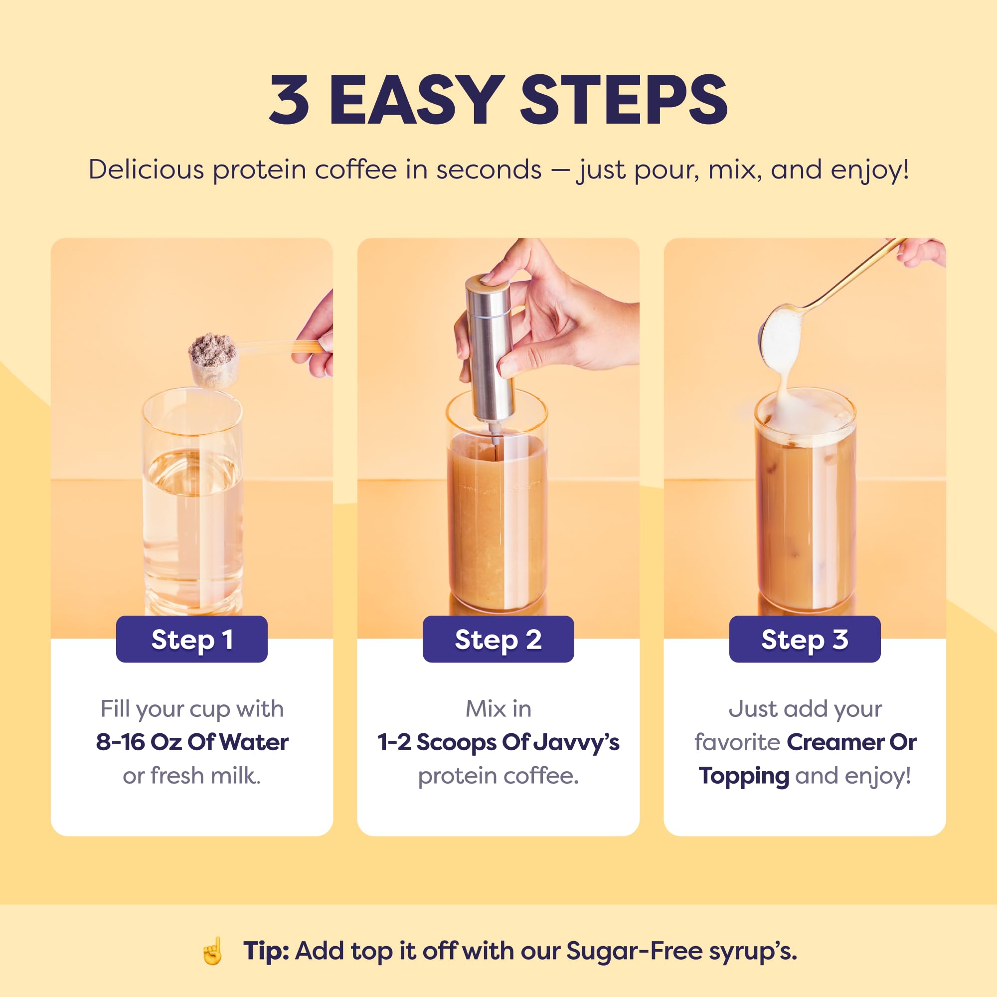 javvy nutrition label image showing ingredients and protein content