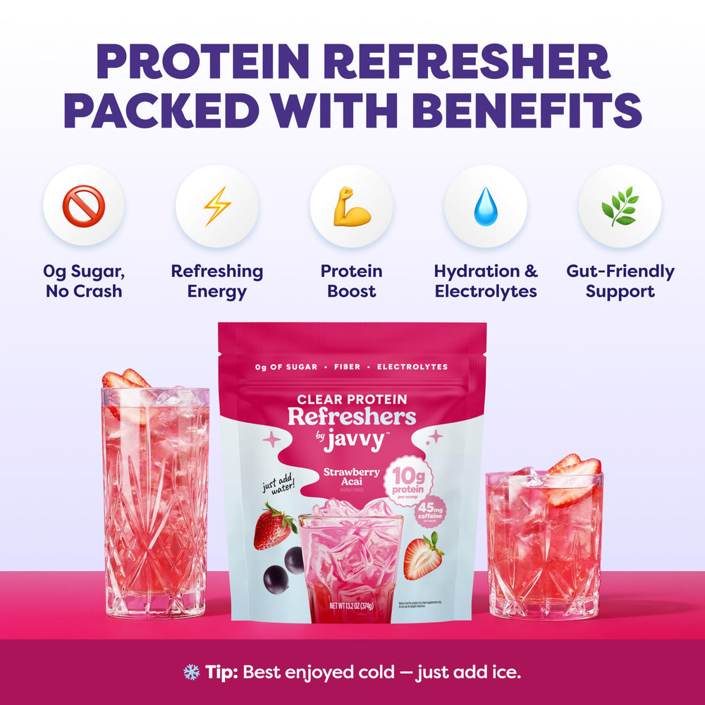 Javvy served over ice outdoors illustrating refreshing, juice-like hydration