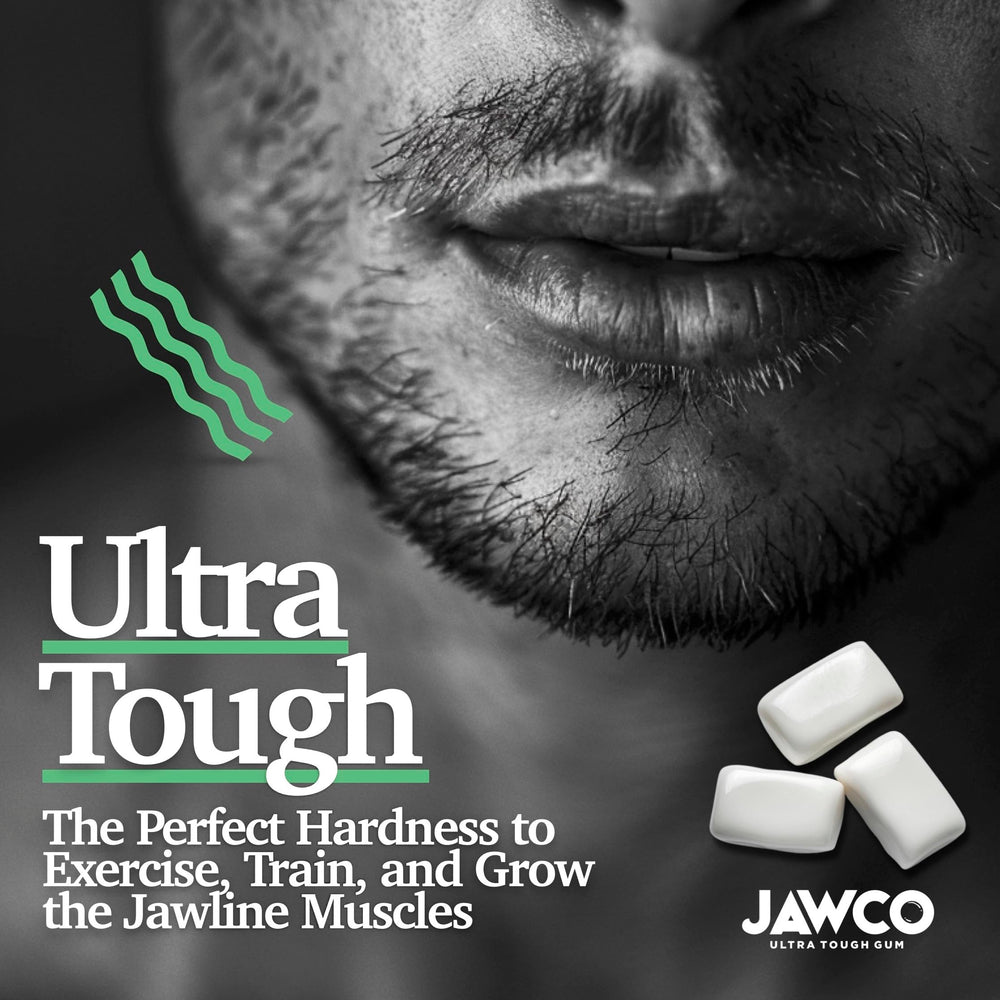 Person chewing JAWCO demonstrating proper molar chewing and facial engagement benefit