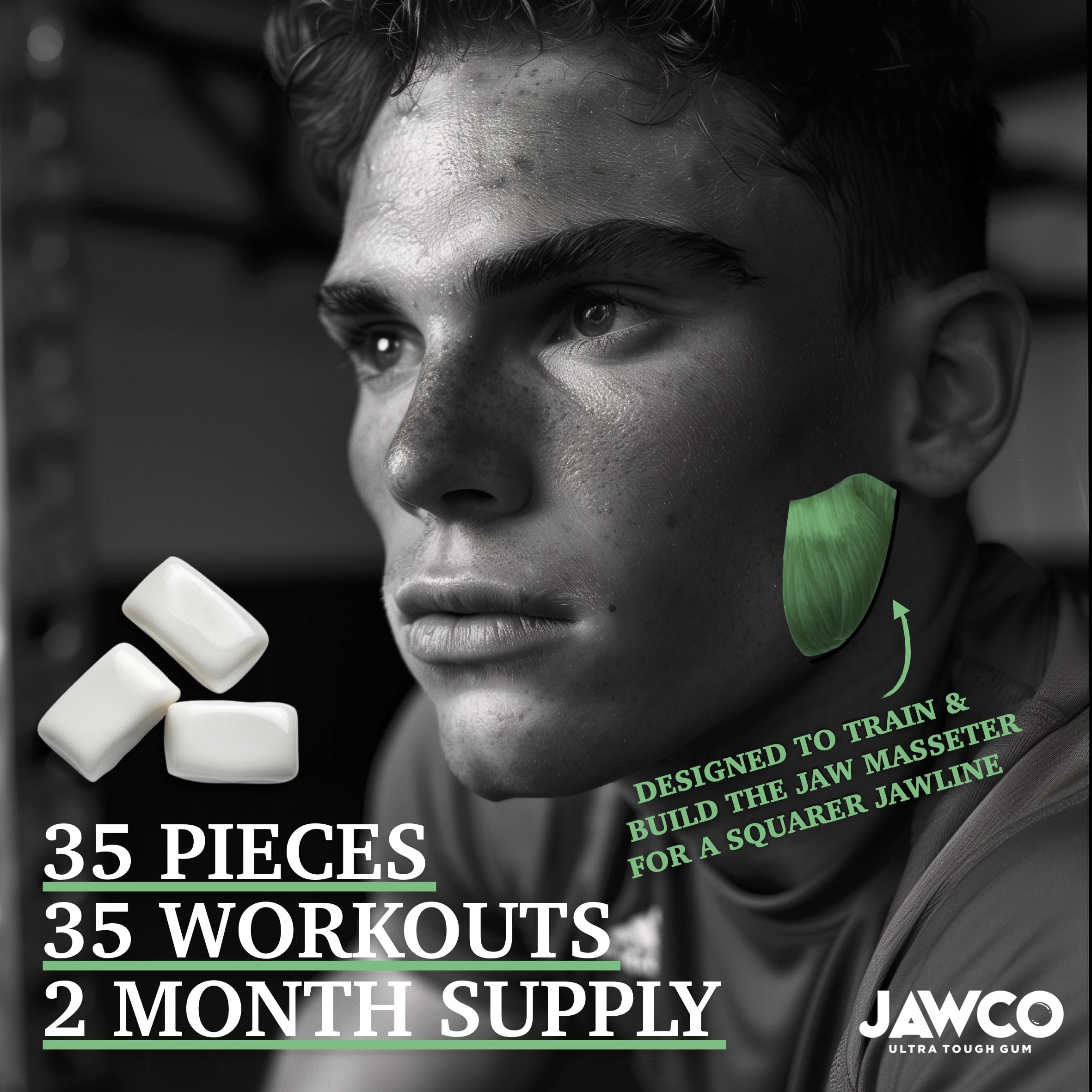 JAWCO label close-up showing ingredients and sugar-free formula benefit