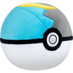 Jazwares Pokémon plush balls in hand to show the 2-inch size and easy portability