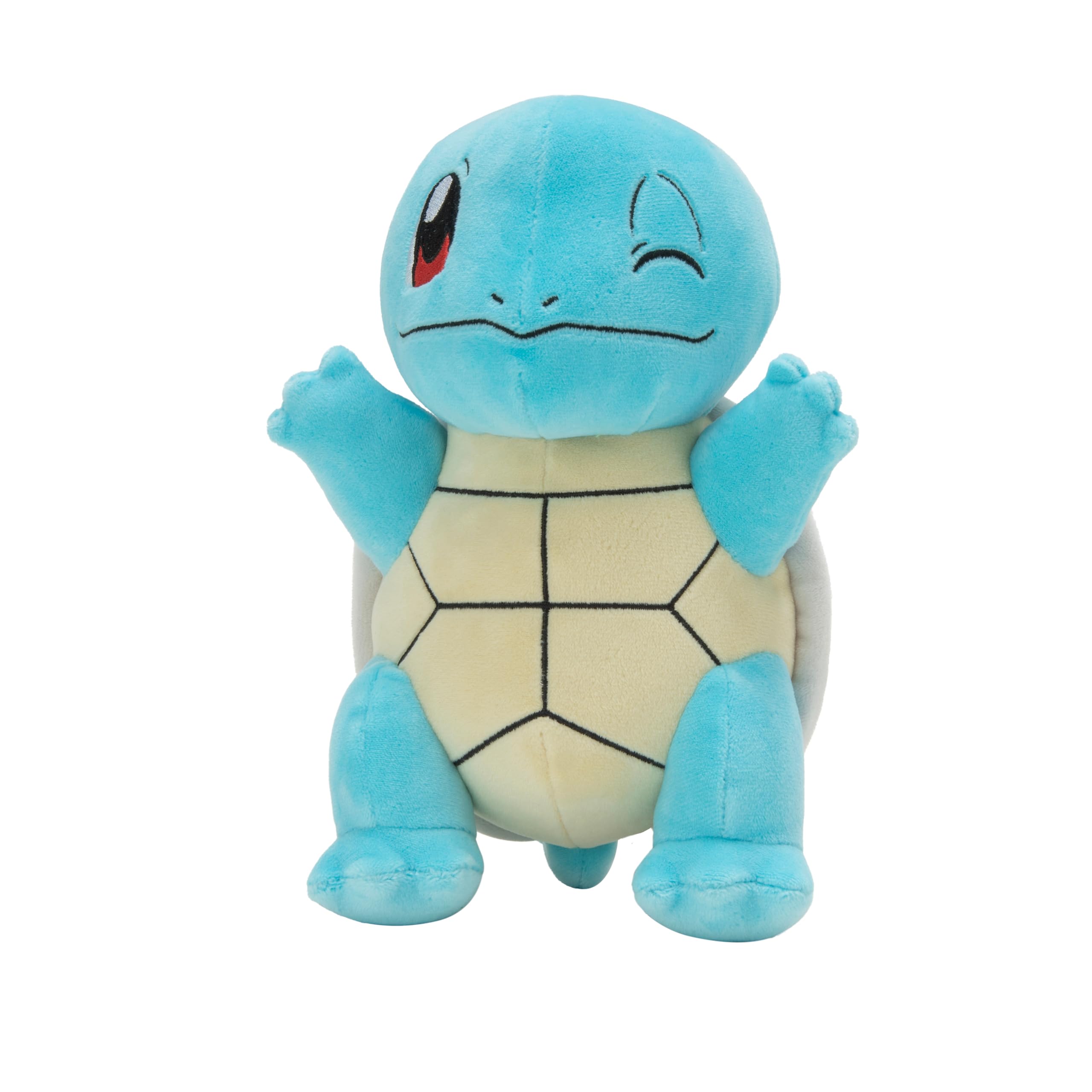 Jazwares Squirtle plush front view showing authentic character and cuddle-ready softness
