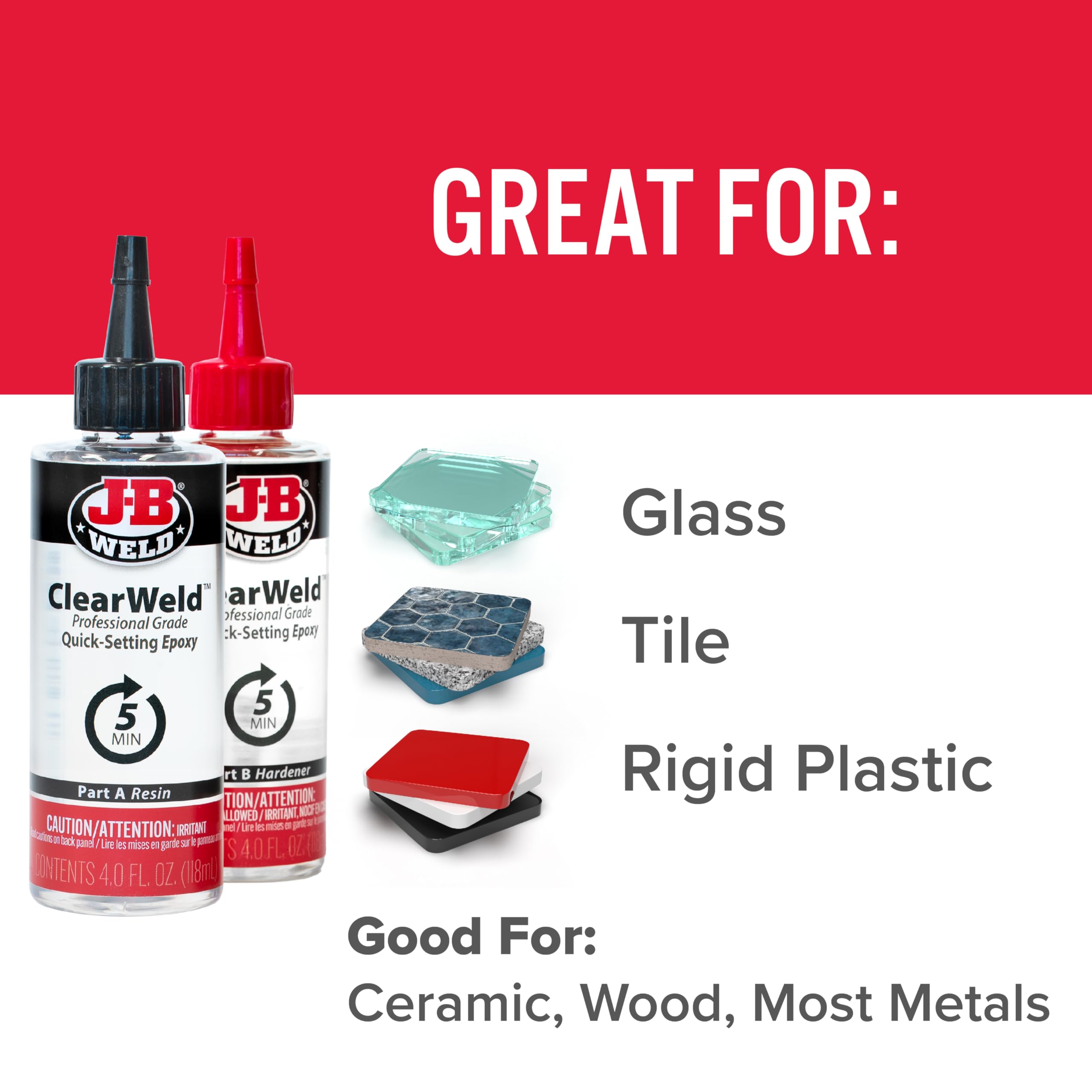 J-B Weld clearweld on a workbench showing versatile household use