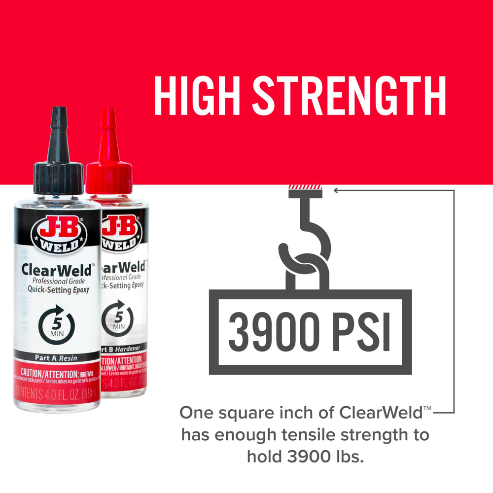 J-B Weld clearweld next to ruler for scale showing pro size quantity