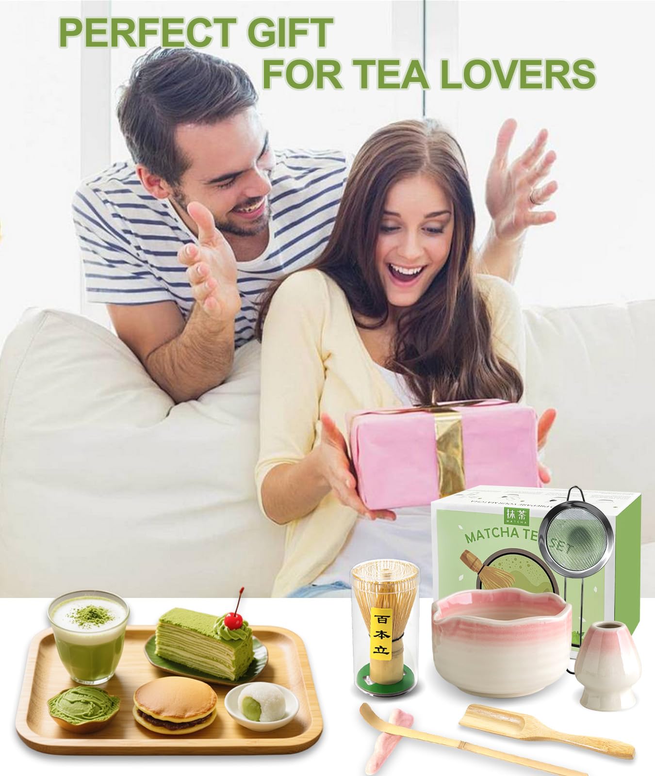 JBER matcha set served on table in lifestyle scene for refined home tea rituals