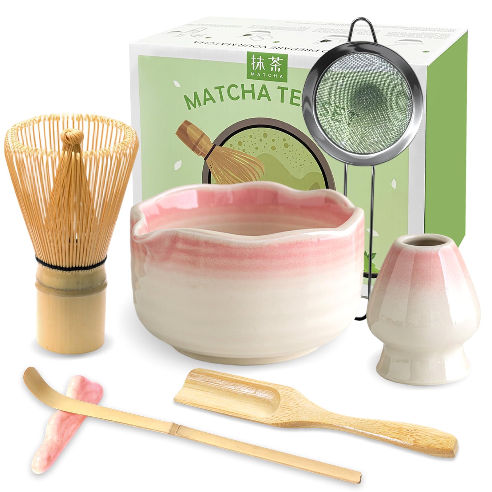 JBER matcha set front packaging showing all seven pieces and gift-ready presentation