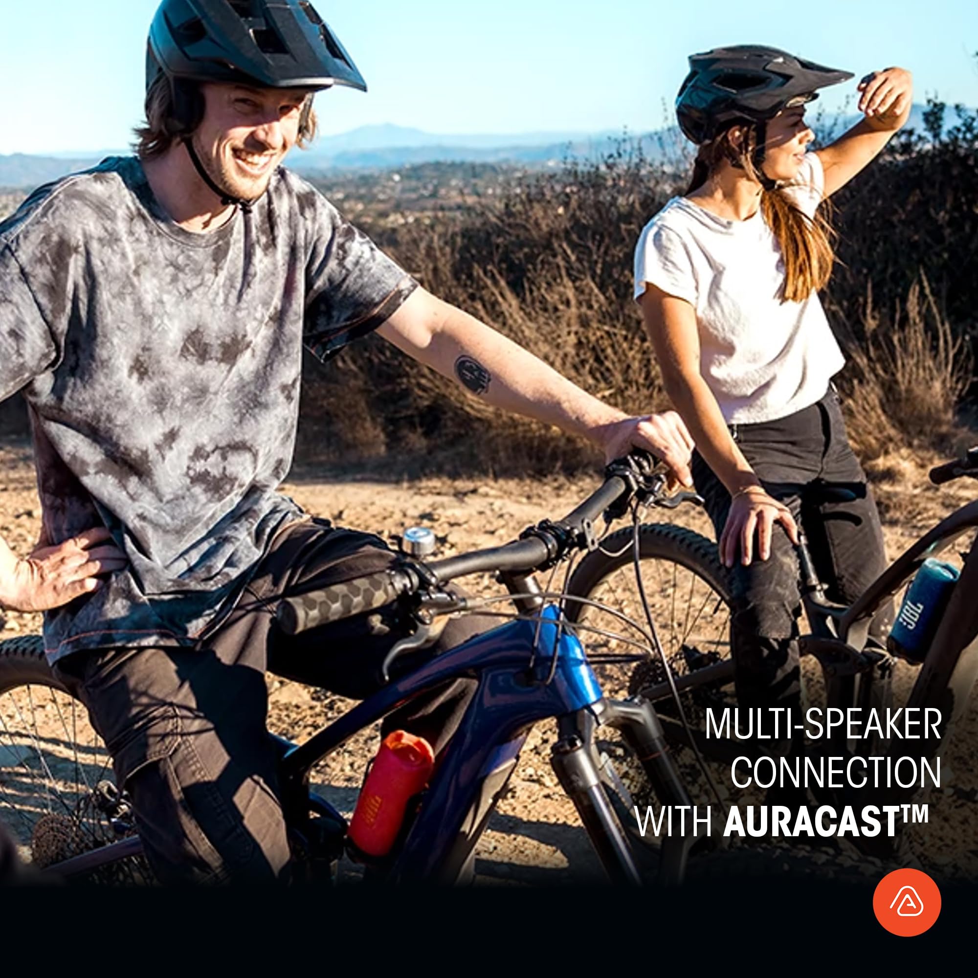 JBL Flip 7 on a dusty trail illustrating dustproof durability