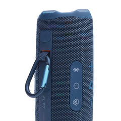 JBL Flip 7 PushLock loop and carabiner shown for easy carrying