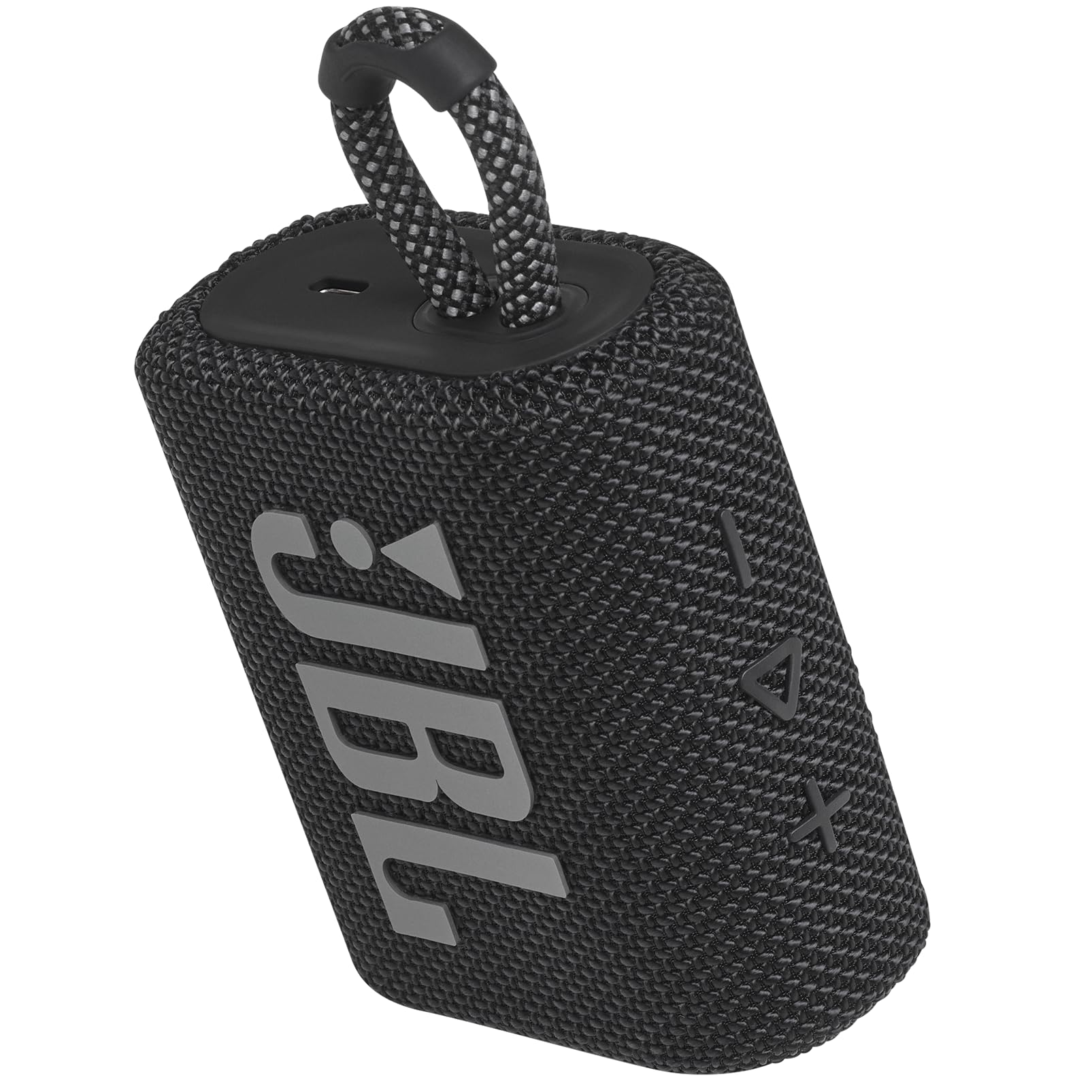 JBL Go 3 rear view of buttons and port, simple controls benefit