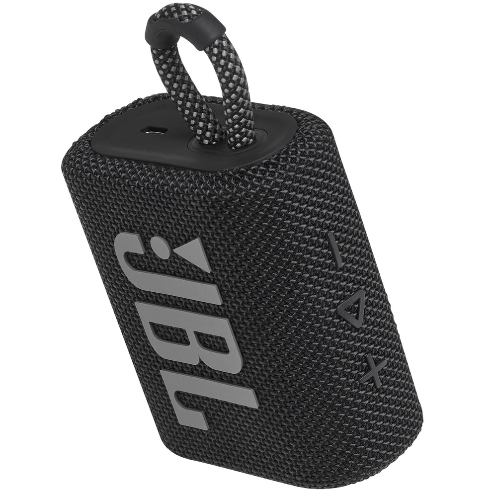 JBL Go 3 rear view of buttons and port, simple controls benefit