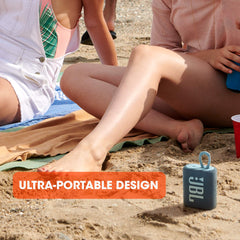 JBL Go 3 fabric texture close-up highlighting durable design and style