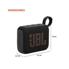 JBL Go 4 side view with controls and ports for simple operation on the go