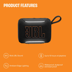 JBL Go 5 back panel showing ports and easy-access connectivity benefit