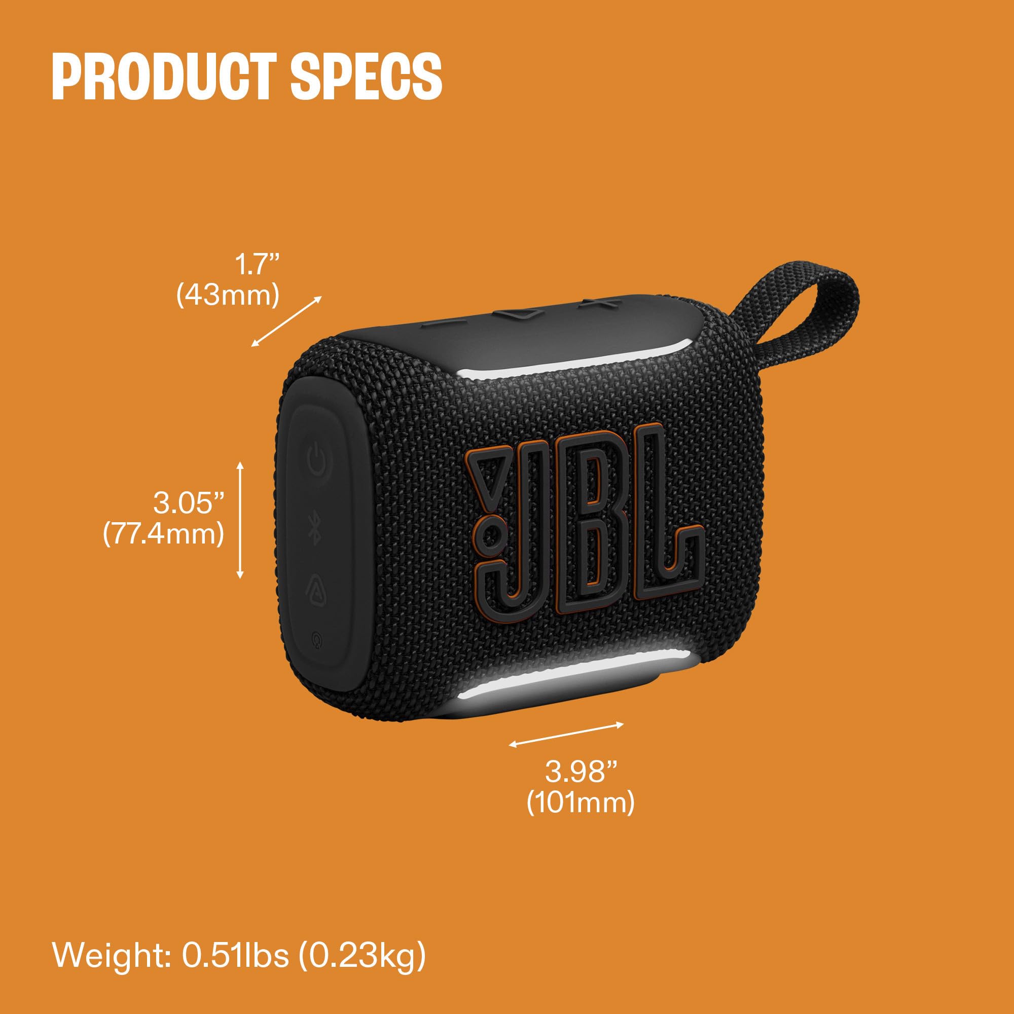 JBL Go 5 held in hand demonstrating pocket-sized portability benefit