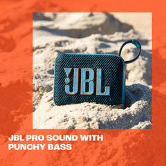 JBL Go 4 side profile beside a phone to show scale and convenience