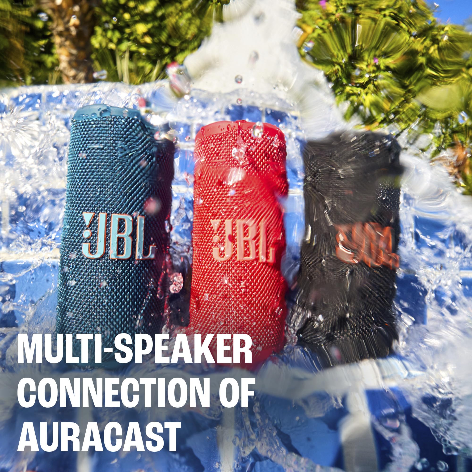 JBL Grip on sand near water demonstrating IP68 protection benefit