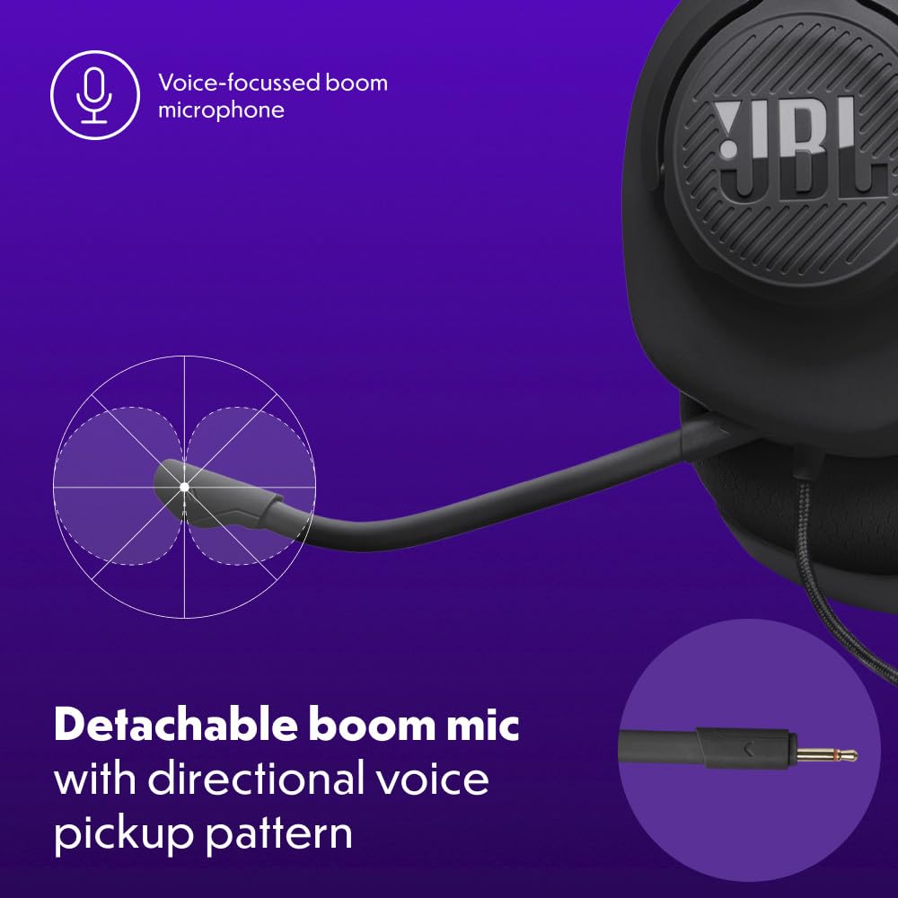 JBL Quantum 100M2 headband detail with padding for long-session reduced pressure