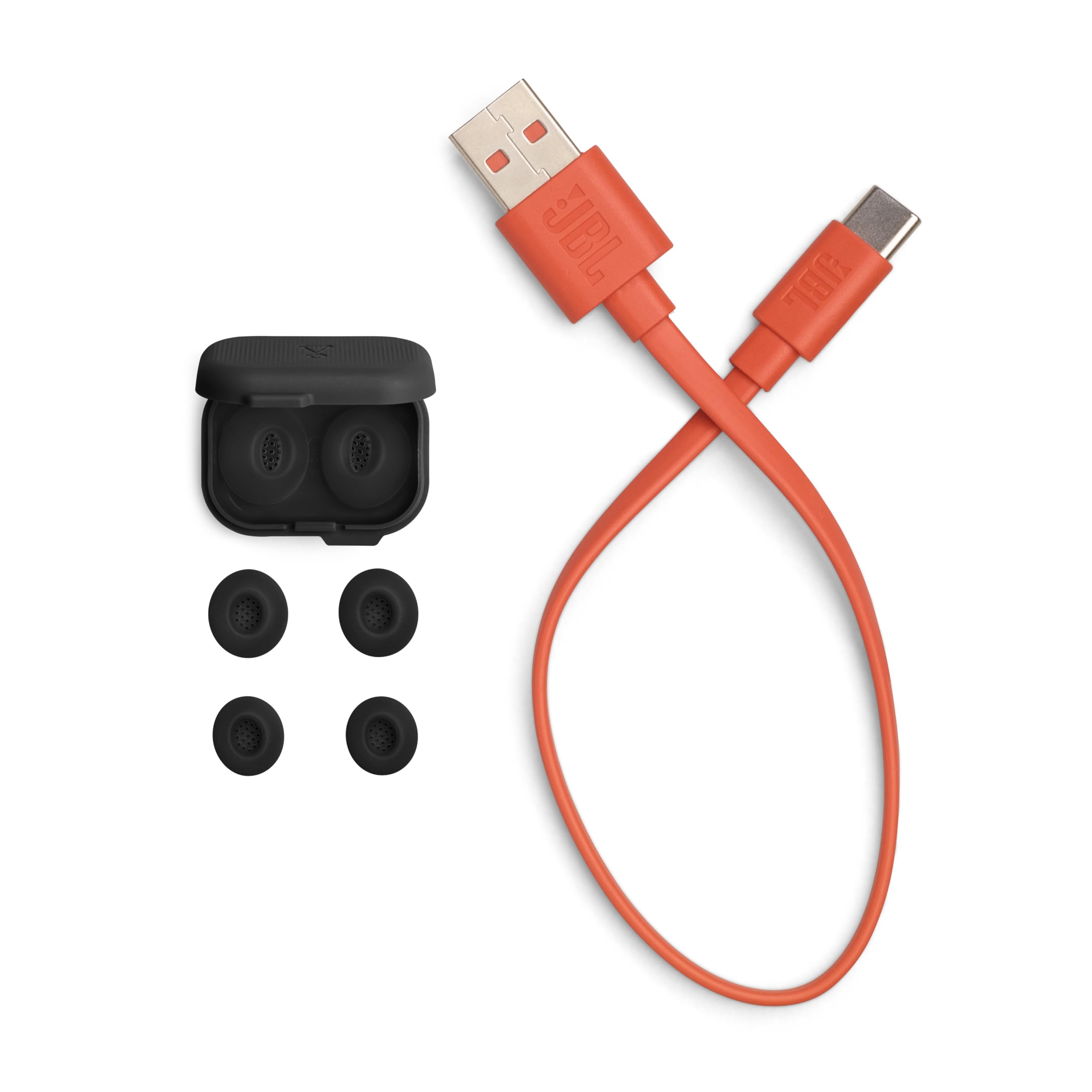 visual focus on JBL Tune Flex 2 microphone placement during a call, highlighting strong voice clarity and noise suppression