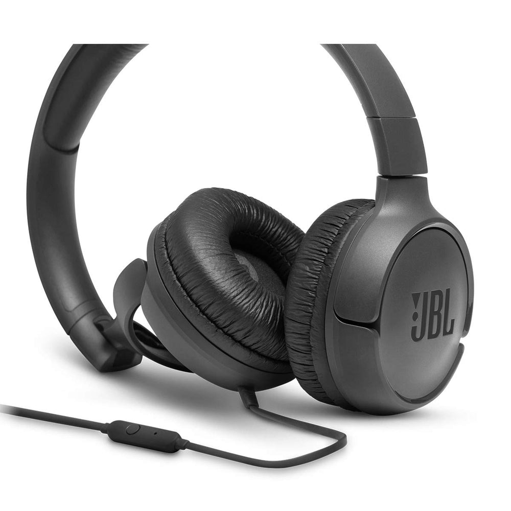 JBL Tune 500 remote mic button view for quick calls and voice assistant access