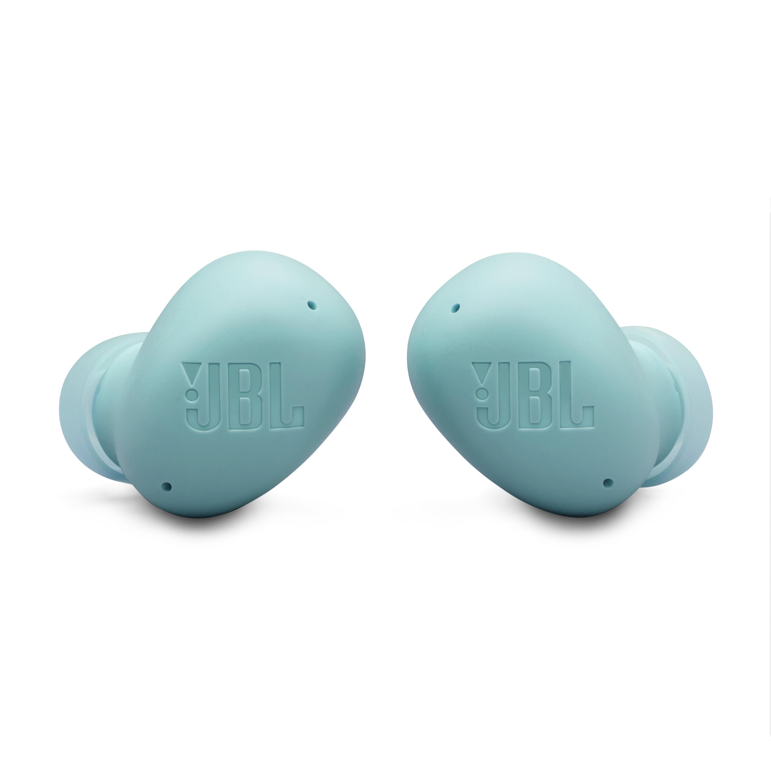 JBL Vibe Buds 2 close-up of driver and mesh detailing highlighting improved bass clarity