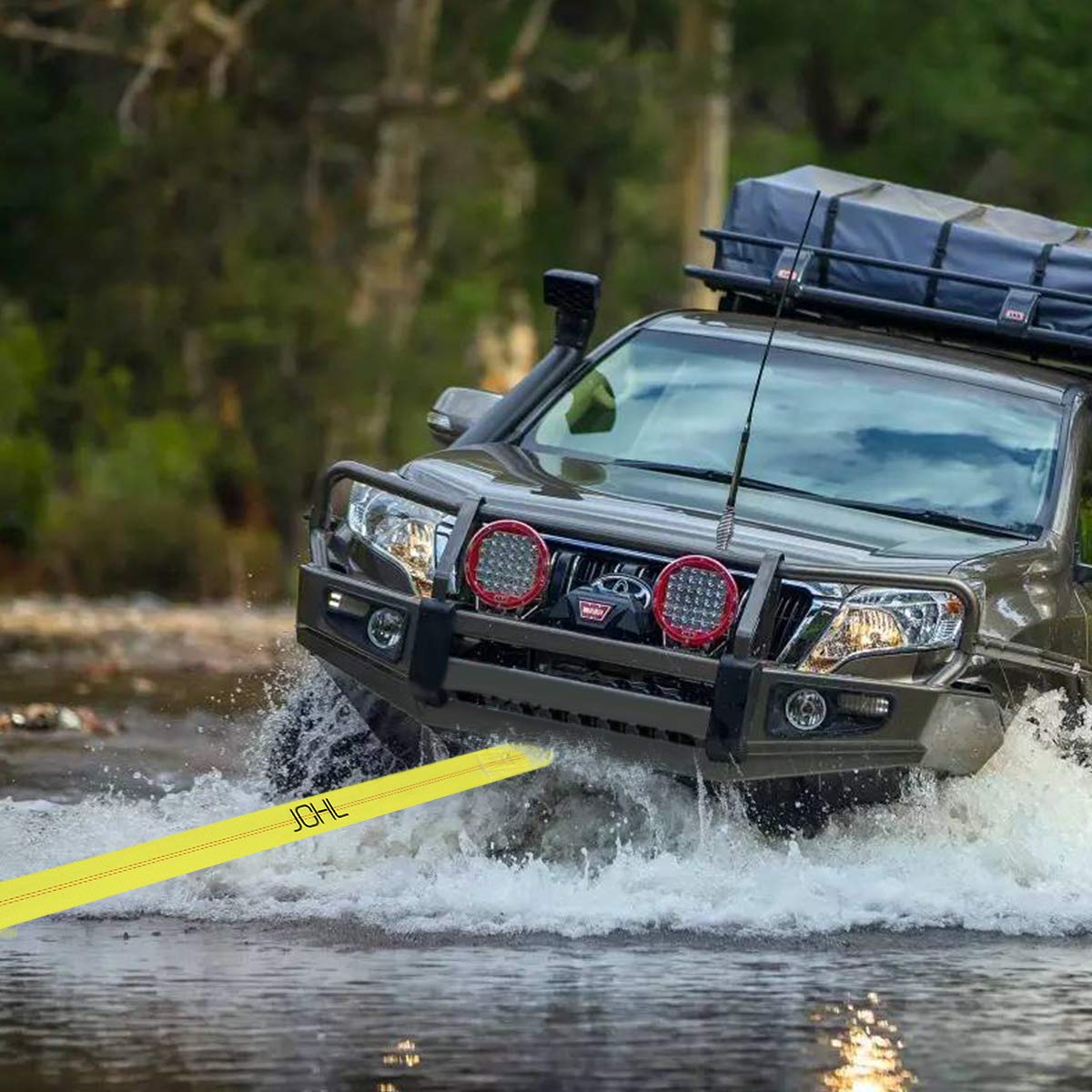 JCHL used as a tree-saver strap protecting anchor points during off-road recovery