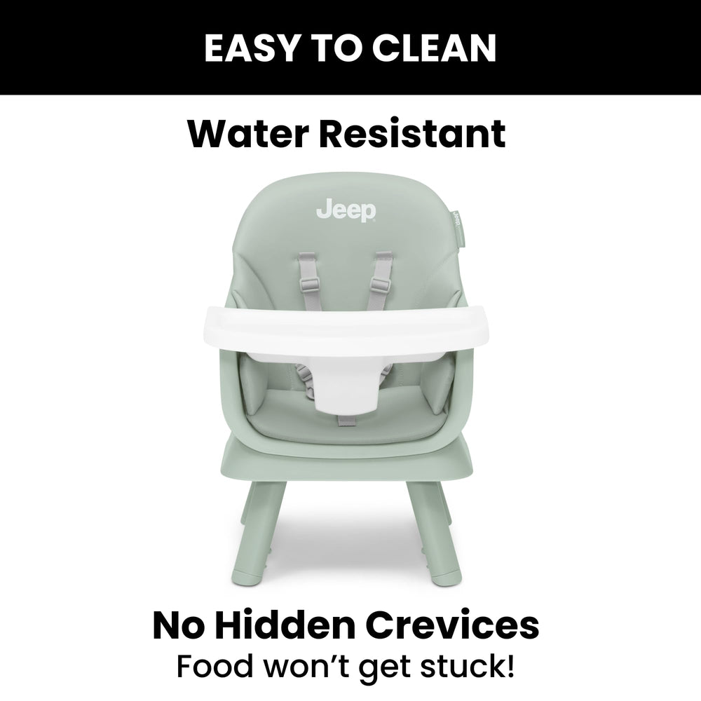 Delta Children water-resistant leatherette seat close-up for quick wipe-clean convenience