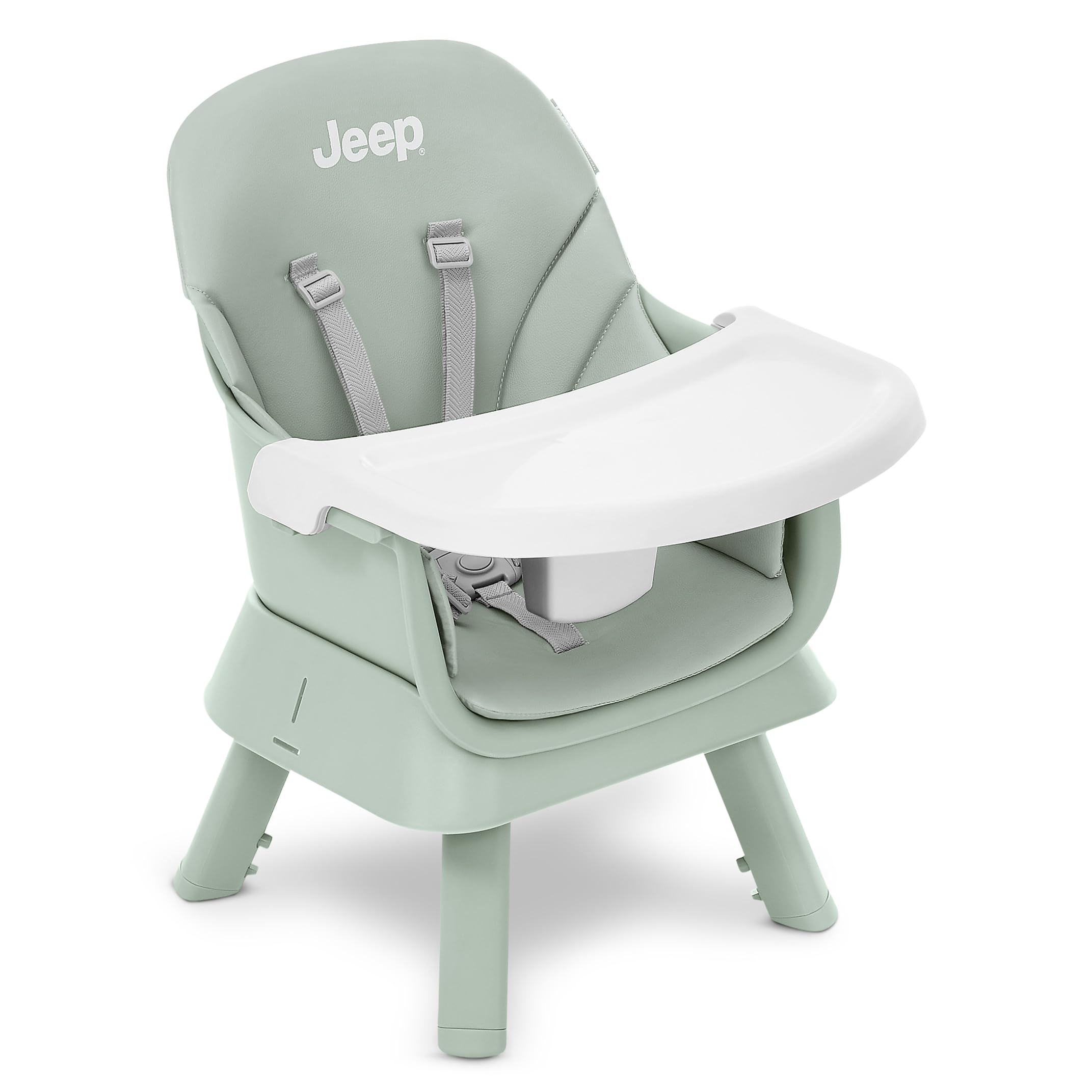 Delta Children five-point harness and anti-slip footrest detail for secure seating