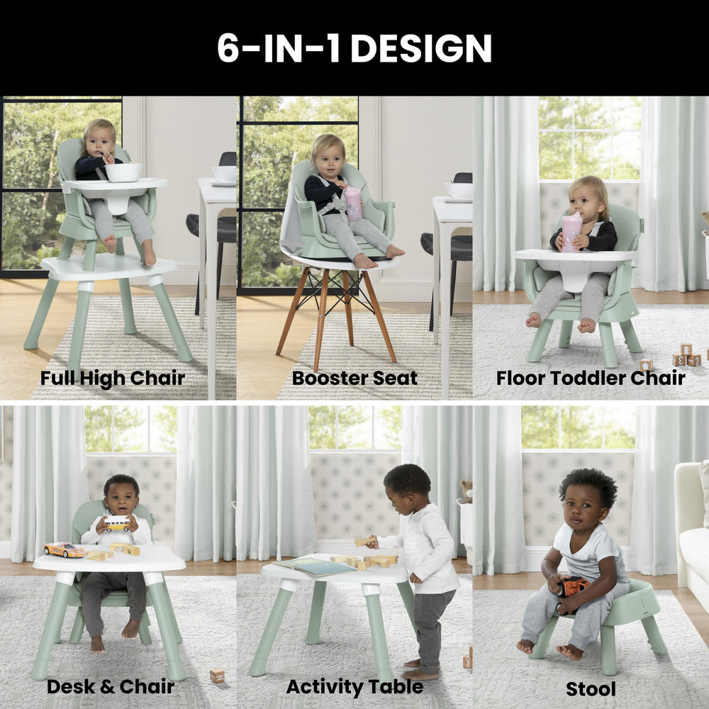 Delta Children adjustable meal tray close-up showing three-position adjustment for comfort