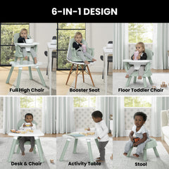 Delta Children adjustable meal tray close-up showing three-position adjustment for comfort
