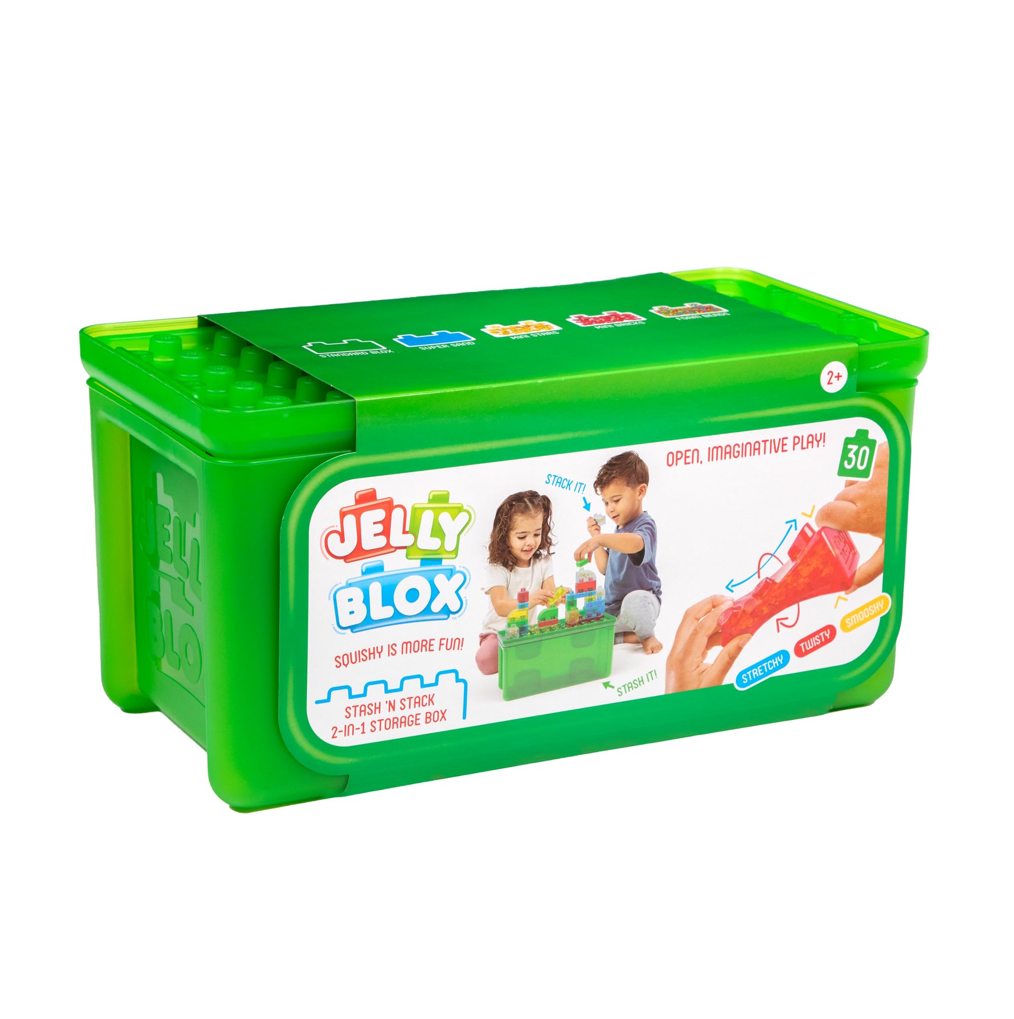 Wiping Jelly Blox surface with cloth, demonstrates easy cleaning benefit