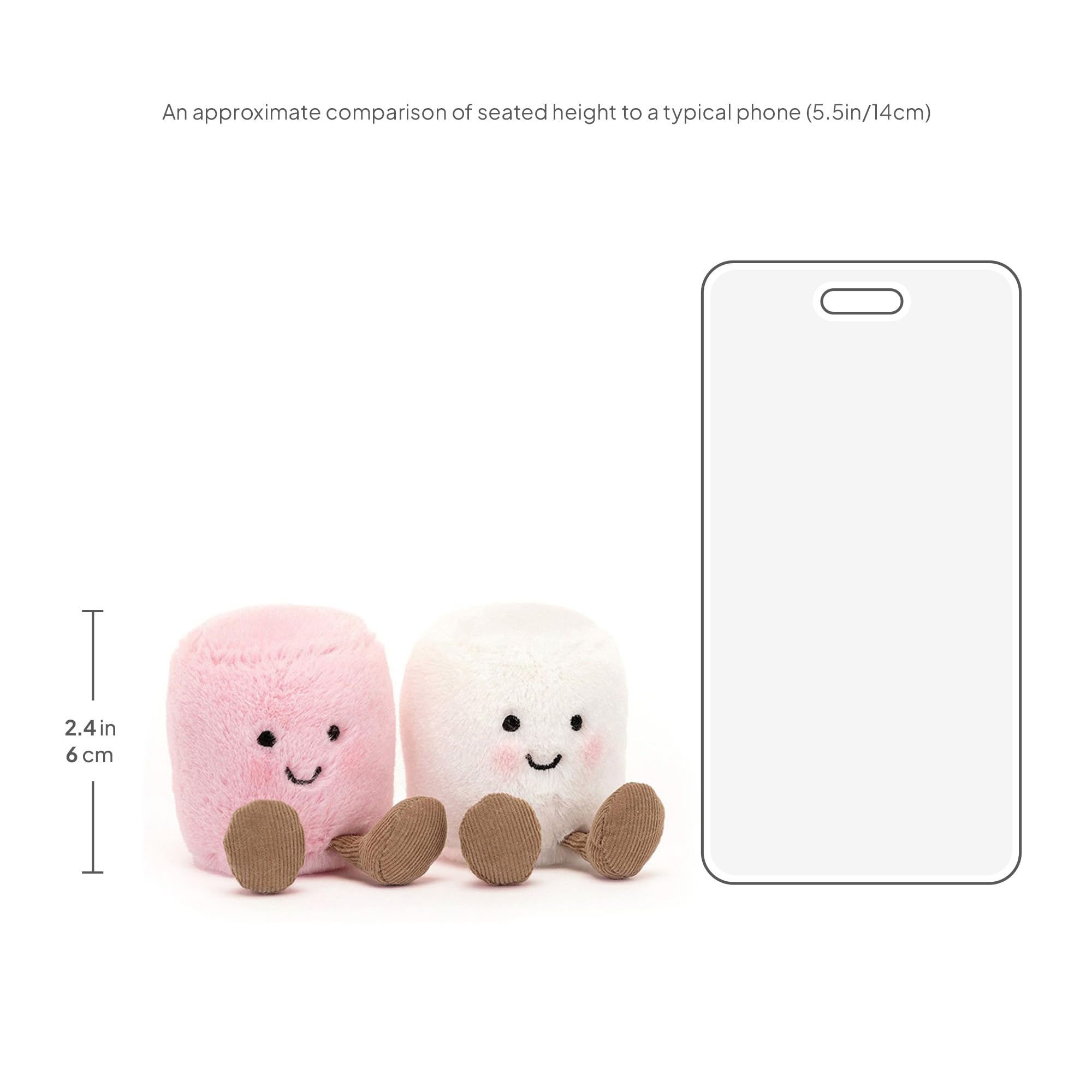 Jellycat marshmallows close-up showing soft fabric texture and durability